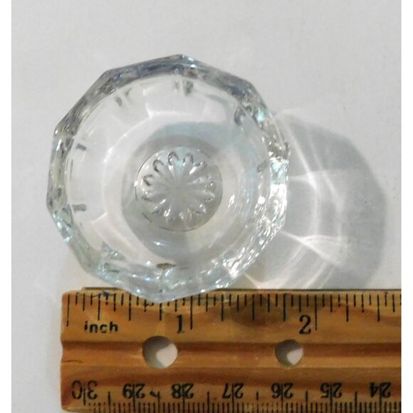 Vintage Salt Cellars Set Of 4 Clear Glass Cups Bowls Starburst Design - Picture 5 of 5